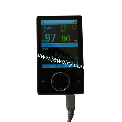 Bluetooth Fingertip Pulse Oximete with 2.8" color OLED  display real-time clock model AH-60FW