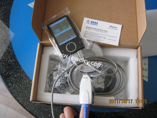 Bluetooth Fingertip Pulse Oximete with 2.8" color OLED  display real-time clock model AH-60FW