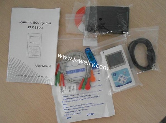 TLC9803 3-Channel Portable 24 Hour Heart Monitoring Recorder System Holter Patient Monitor ecg cable ECG EKG