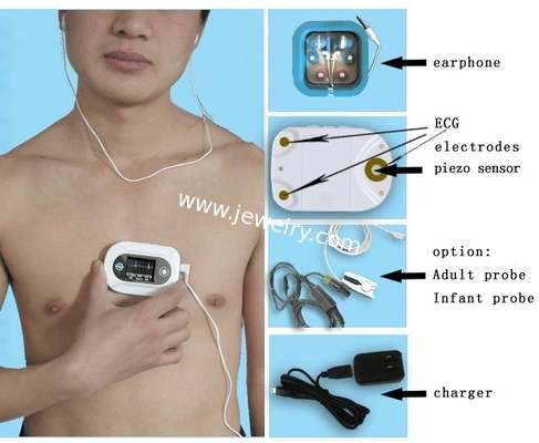 CMS-VE CE OLCD Multi Function Portable Electronic Visual Stethoscope Monitor Heart Lung Rate ECG waveform + SPO2