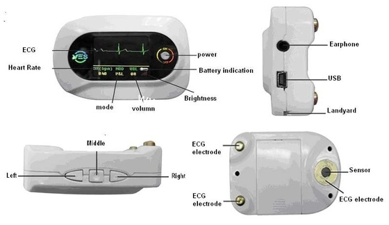 CMS-VE CE OLCD Multi Function Portable Electronic Visual Stethoscope Monitor Heart Lung Rate ECG waveform + SPO2