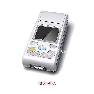 2.83''color LCD ECG90A Handheld 12-lead ECG Electrocardiograph Portable ECG Machine Connect with PC by USB2.0