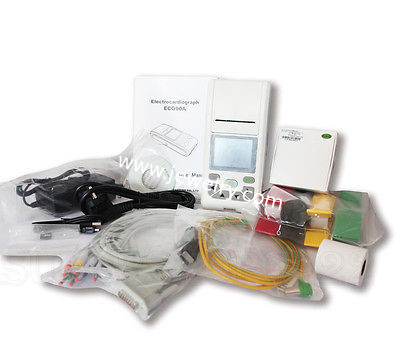 2.83''color LCD ECG90A Handheld 12-lead ECG Electrocardiograph Portable ECG Machine Connect with PC by USB2.0