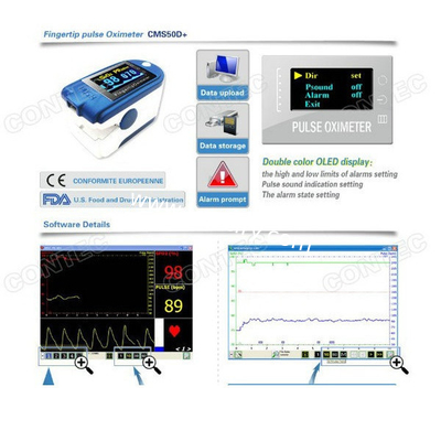 Fingertip Pulse Oximeter with CD Software oximetro de dedo Pulse Rate,SPO2 Alarm Monitor Home Health Care
