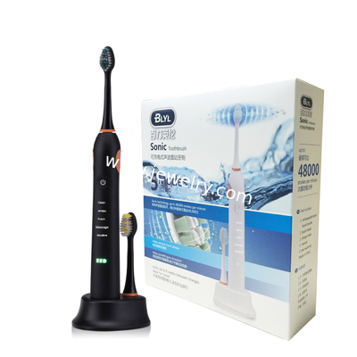 Waterproof Rechargeable Electric Toothbrush Tooth Whitening With Brush Heads Replacement Teeth Whitener Cleaning Oral