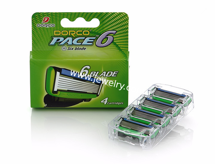 4PCS/Pack razor blades Men Manual Shaving Razor blades with 6 Blades High quality blades sharpener blades