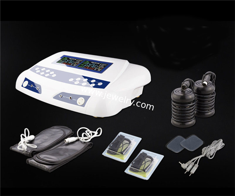 Detox Foot Spa Machine Ion Cleansing AH-805D Dual Persons Dual Screen with High Quanlity Protable Aluminum Box Massager